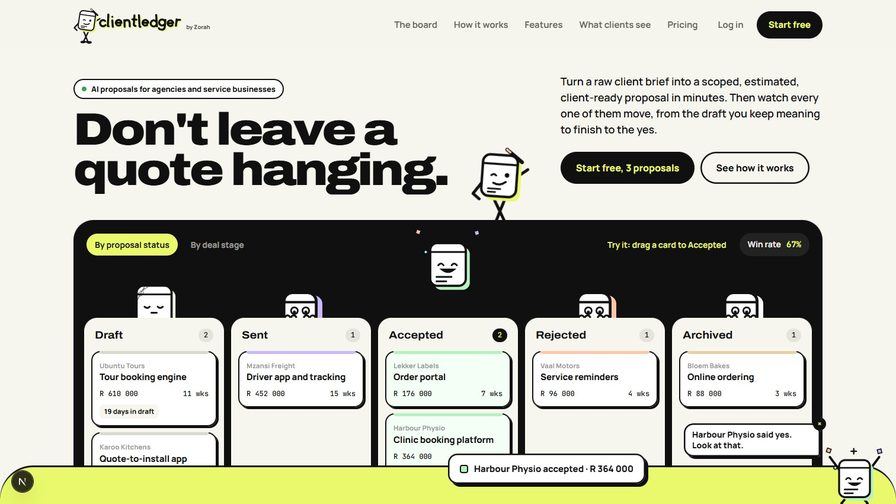 ClientLedger front page