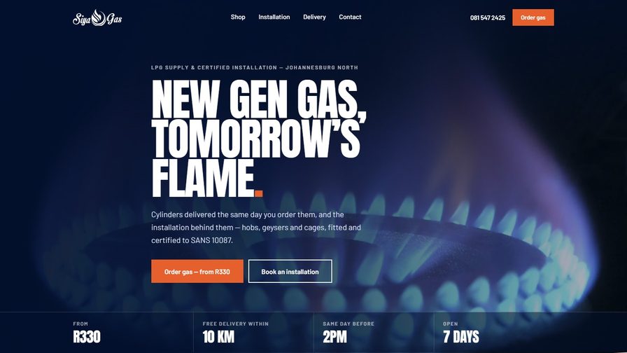 Siya Gas front page